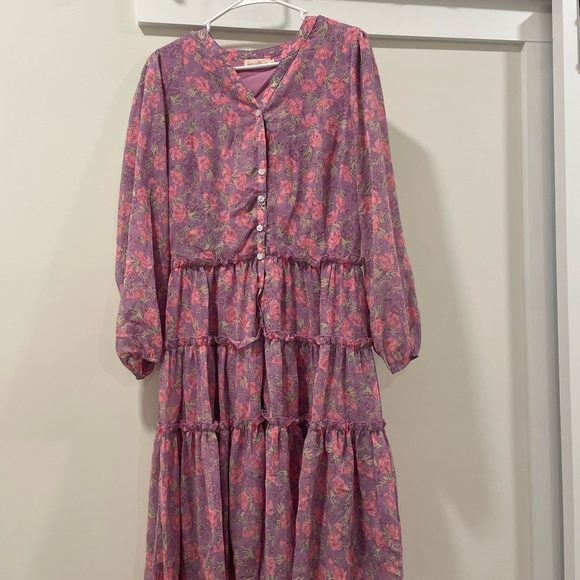 Ivy City Co Lydia Dress Tiered Ruffle Knee length - Picture 2 of 6